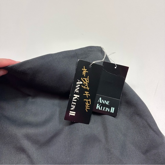 Vintage 80s Anne Klein II Gray Knee-Length Wool Blend Pencil Skirt 10 Deadstock - Picture 3 of 7